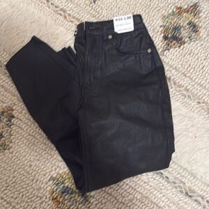 Topshop Women's Black Coated Straight Jeans Size W26/L30